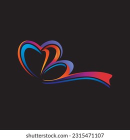 illustration logo between love with the letters m and b, can be classified as an abstract logo