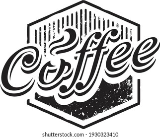 Illustration logo Black White, Coffee shop logo design template. Retro coffee emblem. cafe logo. coffe. vector illustration. editable. coffee shop illustration design elements vintage vector