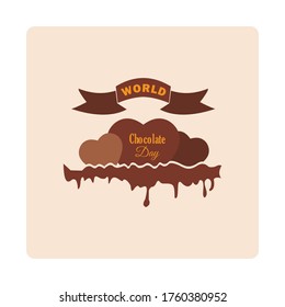 icono del vector del día de chocolate con logotipo