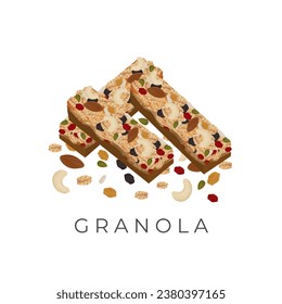 Illustration Logo Chocolate Granola Bar