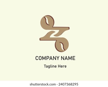 illustration logo coffee shop with melody and letter z