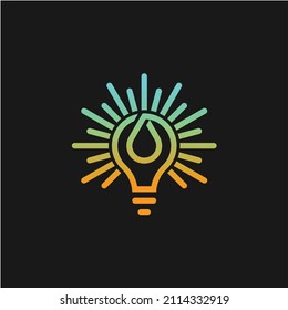 illustration logo combination from drop liquid sun and light bulb logo design inspiration
