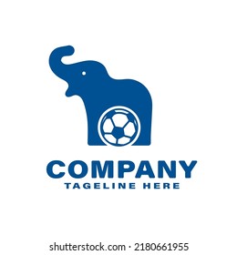 illustration logo combination of elephant and ball good for association elephant football or another animal brand.