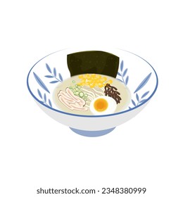 Illustration of a Logo of Delicious Ramen Noodles with Creamy Gravy