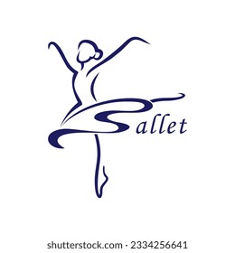 ilustración de un logotipo que representa a una persona de ballet, así como falda que forma la letra "B"