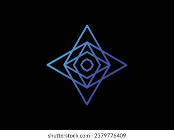 diseño de logotipo de ilustraciones estrella de ojo vector de línea geométrica, diseño de tecnología moderna símbolo digital