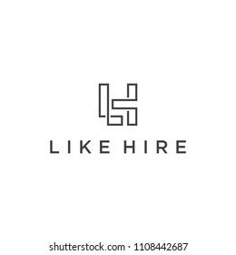 Illustration Logo design inspiration for initial L,H line sign logo design