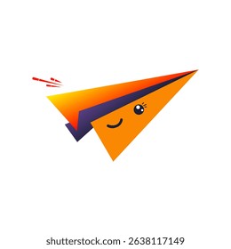 Illustration Logo Design. Minimalist Paper Airplane Concept