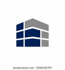 Ilustración diseño del logotipo de pila de ladrillos formando una letra abstracta i..