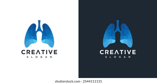 ilustração logotipo design vetor pulmão geométrico . tecnologia do pulmão ícone de logotipo	