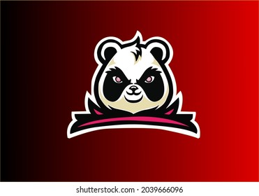 
ilustración logo e sport de panda, Perfecto para el diseño del logotipo, icono, etc.