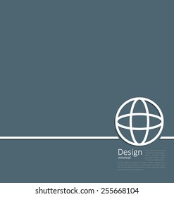 Illustration logo of earth or globe, or network structure, minimal flat style line - vector