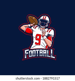 
Illustration logo with football player character icon