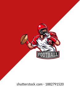
Illustration logo with football player character icon