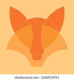 Logo de ilustración vector Fox con paleta de color de mandarina