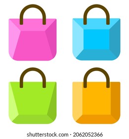 Ilustración logotipo vector gráfico de bolsas de compra signo de botón perfecto para tienda online, logotipo de tienda de bolsos o botón de ecommerce