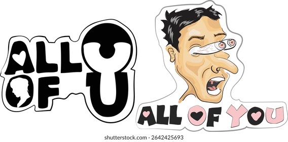 illustration and logo of hand drawn people in love