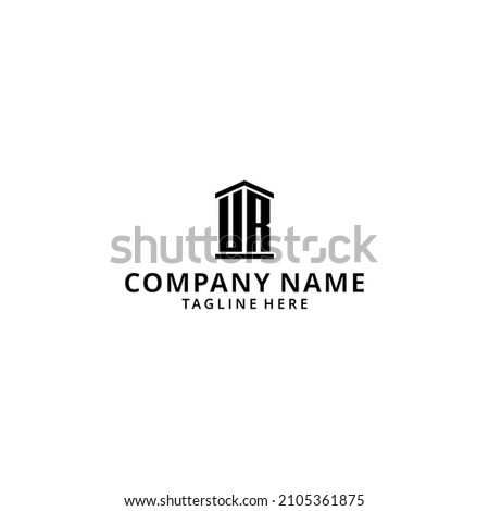 Illustration Logo house building with initial letter UR