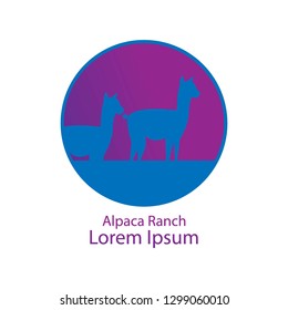 illustration logo icon alpaca ranch