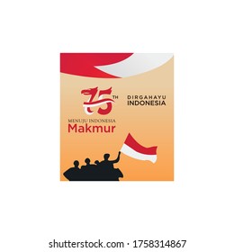 illustration logo idepedence of indonesia vector templet