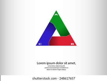 Illustration Logo Infographic Triangle Consists Three Stock Vector ...
