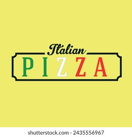 illustration logo italian pizza style classic