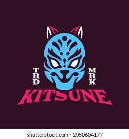 Illustration Logo of Japanese Kitsune Mask