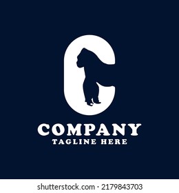 illustration of logo letter C combination gorilla with white color good for natural company or cool brand.