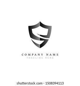 illustration of logo from letter S, shape of security icon, emblem, badge - vector
