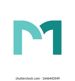 ilustración del icono M vectorial de la letra del logotipo.