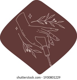 ilustración logotipo manicura mano adecuada para salón de uñas o salón de belleza