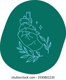 ilustración logotipo manicura mano adecuada para salón de uñas o salón de belleza