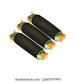 Illustration logo for Mayak Gimbap or Small Kimbap