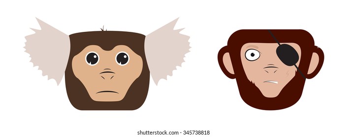 illustration with logo of monkeys on a white background