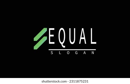 Illustration , logo, monogram. Equal sign with equal teks with gradient color.