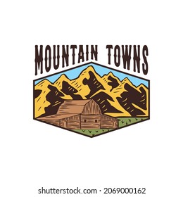 illustration logo for mountain towns