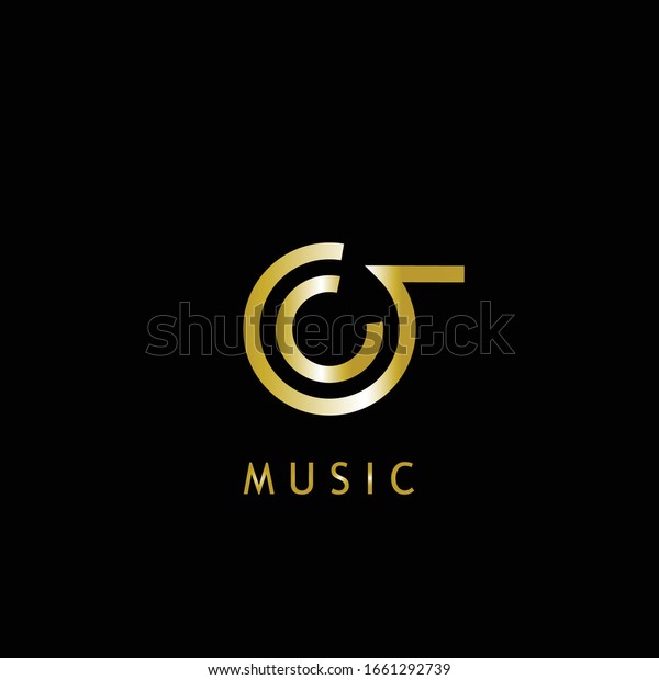 Illustration Logo Music Black Background Color Stock Vector (Royalty ...