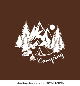 
illustration or logo on the theme of camping