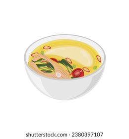 illustration logo papeda sago porridge