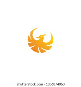 illustration logo phoenix templet vector