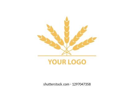 illustration of a logo with a picture of gold colored seeds