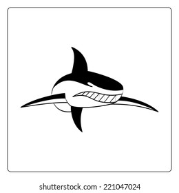illustration with logo predatory fish 18