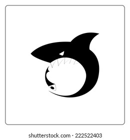 illustration with logo predatory fish 19