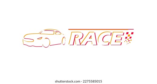 illustration logo race car vector icon. Suitable for sticker, t-shirt and logo brand.