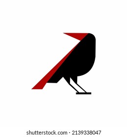 illustration logo raven icon templet