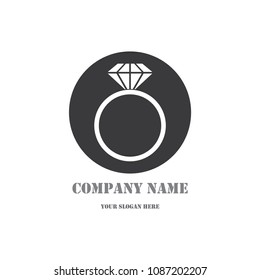 An illustration logo representing diamond stone jewelry logo