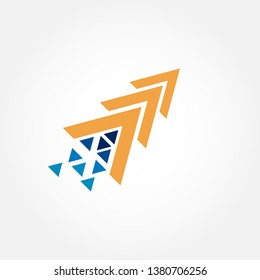 Illustration Logo Rocket Abstract Triangle Shape
