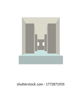 
Illustration of a logo of a room with columns and a corridor. Construction.