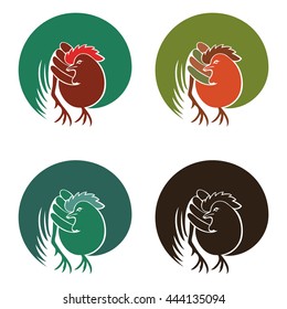 illustration of a logo of a rooster
