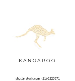 Illustration logo set of yellow lines forming a kangaroo